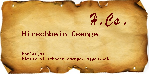 Hirschbein Csenge névjegykártya